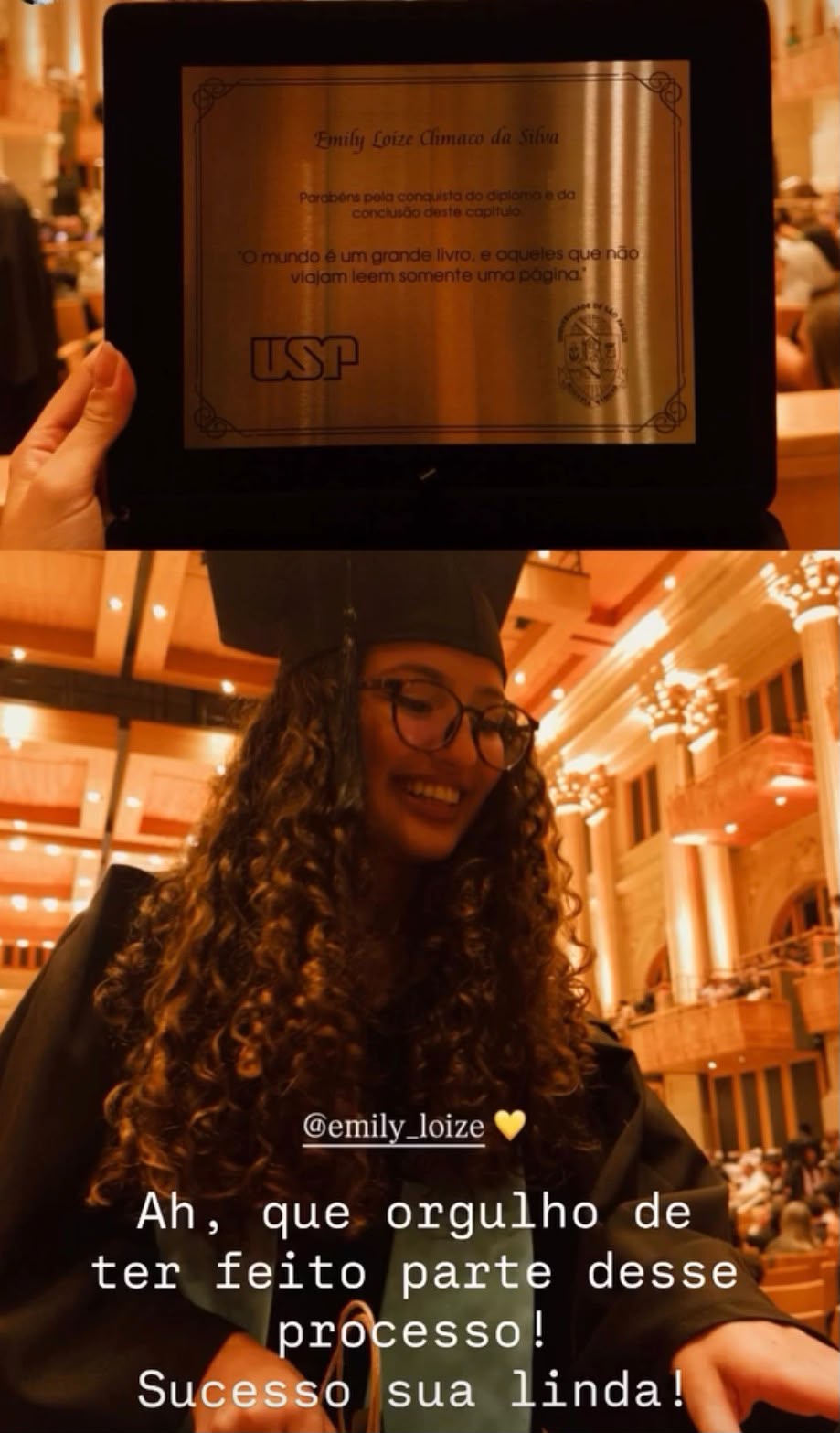 Formatura de ex-aluna na USP